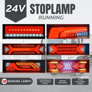 24V Lampu LED Stoplamp Rem Belakang Running Truck - Sepasang (Varian 2)