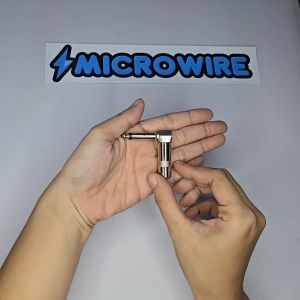 MW 2pcs 6.35mm Male Mono Plug L Shape Connector Jack Right Angle For Guitar Audio