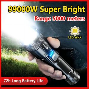 LED FlashLight rechargeable long range flash light heavy duty japan waterproof original flashlights super bright usb military outdoor electric emergency lights adjustable for hiking under water resistant multifunctional imported camping light