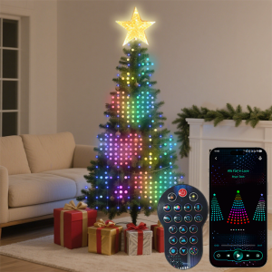 7Ft Fairy Led Lights Smart Christmas Tree Lights 400 LEDs RGB String Light APP Remote with Star Topper for Christmas Tree Decor