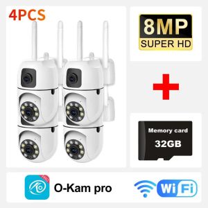 Dual-lens wireless PTZ camera with night vision and intelligent human detection functions applicable to the O-Kam Pro app