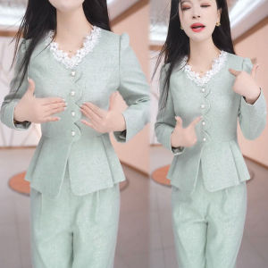 High-End Womens Fashion Slimming Waistcoat And Pants Set Autumn Winter New Style Versatile Outerwear And Bottoms Ensemble