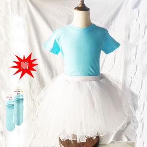 Puffy ผ้าทูลล์ กระโปรง เสื้อผ้าการแสดงสําหรับเด็ก ฤดูร้อน เด็กผู้หญิง นักเรียน ชุดเต้นรํา เด็กน้อย ประมาณวันเด็ก