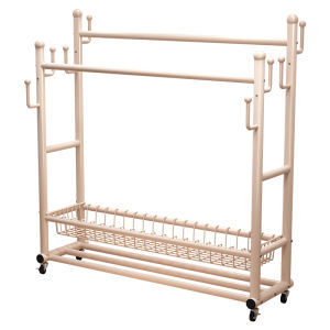 JIAJIESHI | Freestanding Movable Double Rod Clothes Rack