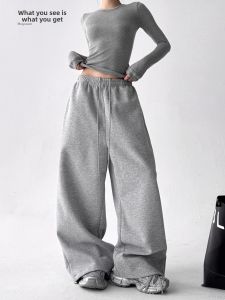 MUYUZI | Classic Slim Fit High Waist Loose Straight Leg Casual Trousers
