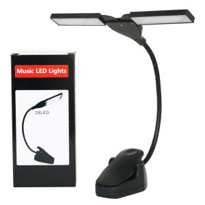 IRIN | IRIN LED Sheet Music Light Adjustable Double Arm Light Portable Reading Book Light USB/Battery Power Supply Universal