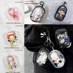 UFANSM 1Pcs Doll Displayer Doll Outgoing Bag Transparent Dustproof Cable Organizer Box Durable with Ring  Plush Ball Doll Storage Pouch for Boys Girls