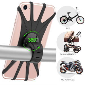 360 Rotatable Silicone Support For Mobile Phone Bicycle Motorcycle Handle Bracket Pull Type Safe Phone Holder Phone Accessories