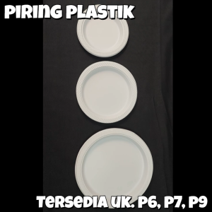 Piring Plastik Putih Susu UNIVERSAL P6 Isi 50 Pcs / Piring Hajatan Sekali Pakai