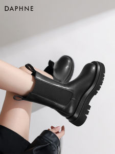 Daphne | Boots Chelsea Style Thick Sole Black