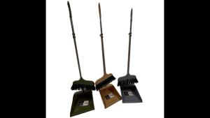2in1 Broom and Dustpan Set with Stainless Handle