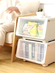 GetGadget⚙ 30L/48L/60L Multipurpose Front Opening Storage Box Stackable Toy Snack Household Storage Cabinet