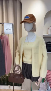 SETเสื้อคลุมคาร์ดิแกนแบบถัก เสื้อด้านใน+ด้านนอก(SP40)