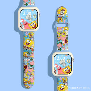 Suitable for Apple Watch S8/9 Strap Iwatch8/7/6/5/4/3 Smart Watch Se Accessories Boys and Girls Neutral Print Trendy Design Classy Stylish Strap Cartoon Sponge Baby