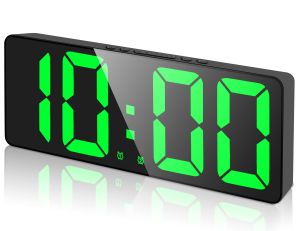 Digital Alarm Clock [Upgraded Version] LED Clock for Bedroom Electronic Desktop Clock with Temperature Display 5 Level Bright