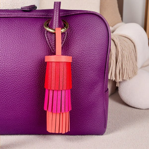 Handmade Bohemian Leather Tassel - Luxuriously Thick Fringe with Large Metal Ring for Bag & Keys-PU Leather-Perfect For Gift