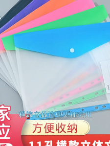【IN STOCK】 pcs Plastic Binder Folders Clear A4 Label Loose-Leaf Simple Design 11 Holes Binder Pocket School