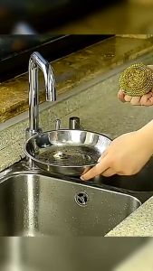 Sikat Bulat Multifungsi Dengan Gagang Almunium Sabut Serabut Kawat | Spon Kawat Cuci Piring Stainless Steel Panci Spons Sponge Dapur | Sabut Kawat