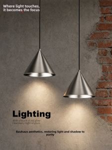 HUOQI | Modern Minimalist Stainless Steel Color Pendant Light