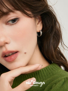 925 เงินแท้ หูจี้รูปตัว C ทรงเรขาคณิต ทรงไม่สมมาตร ทรงกลม เครื่องประดับแฟชั่น เครื่องประดับหู เครื่องประดับเงิน ชุบเงิน ชุบทอง