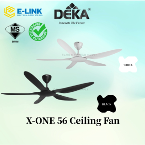 DEKA X-ONE 56" Ceiling Fan White / Black DC Motor Remote Control Energy Saving Silent Fan