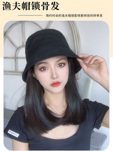 Chemotherapy Womens Shorn Head Hat Wigs Integrated Design Post-Chemotherapy Bald Head Cap Sweet Style Long Straight Hair