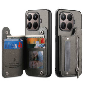 szhaiyu | RFID Wrist Strap Zipper Wallet Leather with Card Holder Phone Case for Xiaomi 17T 17TPro 15T 15TPro Shockproof protective Cover
