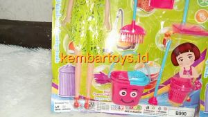 [BELI 2 GRATIS 1 GC TEBAH] B990 Mainan Anak Alat Kebersihan Mainan Plus Boneka Alat Kebersihan Lengkap Warna Random