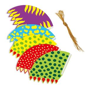 【10PCS】Paper Hat Dinosaur Hair Accessories Pink Party Cake Decoration Hats Supplies Kids Girls Birthday