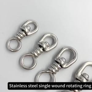【Ready Stock】Stainless steel swivel double swivel universal ring fishing accessories connector