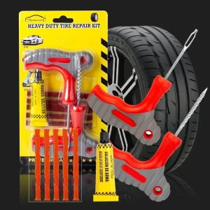 Motorcycle Tire Repair Tool Kit with Rubber Strips Tubeless Tyre Puncture Studding Plug Set Car Truck Vacuum Tire Repair amagi