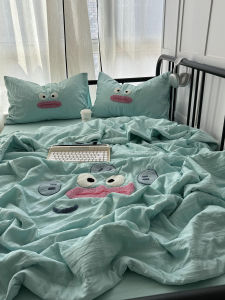 Summer Air Conditioner Quilt Set Clown Fish Water Blue Funny Four Piece Dormitory Summer Quilt Polyester Fiber Filling Sleep Aid