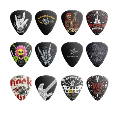 12 Pieces Guitar Picks 0.46mm 0.71mm 0.96mm Plectrum ABS Premium for Acoustic Electric Guitar Bass Ukulele Plectrums
