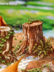 วัสดุตกแต่ง DIY ลายไม้ ปีกชีวิต ลายไม้แก่แก้ว ดอกไม้ พืชธรรมชาติ วัสดุตกแต่งภาพวาด พื้นผิวเรียบ แผ่นพับ PET