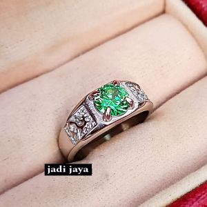 Cincin Batu Green Aquamarin Minimalis