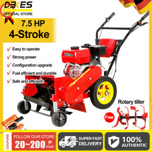 Scarifier gasoline Micro cultivator rotary cultivator 4-stroke mower 7.5HP rotary tiller The handcart lawn mower is widely used in vegetable gardens orchards farmland or flat land.