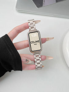 Ốp Lưng Bảo Vệ Dây Đeo Cổ Tay Bằng Thép Không Gỉ Ba Hạt Cho Huawei Band 9/8/7/10 Vỏ Bảo Vệ Cho Dây Đeo Cổ Tay Honor Band 9/7/6 NFC