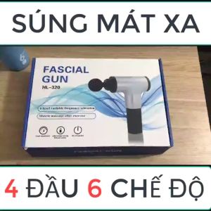Súng Massage 4 Đầu 6 Chế Độ Xoa BópMáy massage cầm tay máy mát xa toàn thân cao cấp 4 đầu và 6 chế độ rung giảm đau nhức mỏi cơ thể động cơ mạnh mẽ - Súng mát xa cầm tay súng massage cầm tay toàn thân máy massage cổ vai gáy