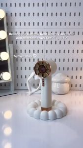 Handheld Fan Portable Bladeless Mini Fan Rechargeable 100 Level Adjustment with Stro