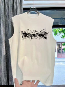 Áo Thun Nam Tay Ngắn in Chữ Graffiti Phong Cách Mỹ Cổ Tròn Cotton Mùa Hè Dáng Rộng Thời Trang Thể Thao