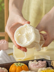 Litchi Mooncake Hand Pressed Home Use Icing Skin Baking Mold 75g 50pcs Mid-Autumn Festival Cantonese Style Complete Baking