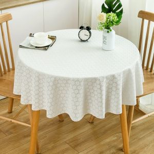 Round Table Tablecloth Waterproof Oil-Proof Disposable Anti-Scald For Home Small round Tablecloth PVC Plastic Tea Table round Table Cloth