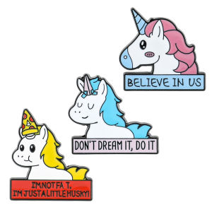 Animation Kingdom Unicorn Enamel Pin Fawn Horse Birds Elephant Custom Badge for Bag Lapel Brooch Clothes Animal Gift for Friend