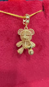 Poh Heng Jewellery 22K Fluffy Teddy Bear Charm in Yellow Gold[Price By Weight]