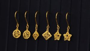 ASIX GOLD ต่างหูจี้รูปดาวชุบทอง 24K ต่างหูผู้หญิงมีสไตล์ ต่างหูนำโชค จะไม่เปลี่ยนเป็นสีดำ จะไม่ลอก