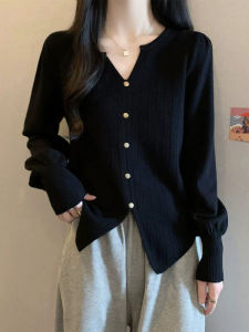 Slimming Elegance French Style 2026 New Spring V-Neck Knitwear Top