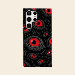 Red Horror Eyes Luxury Fashion Full Lens Protective Case for Samsung Galaxy S26 S25 S24 A56 A36 Plus Ultra