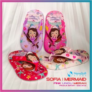 Nanasoft Store Sendal Sofia Anak Perempuan Marmaid Magic - Sandal Slop Usia 1 - 7 Tahun