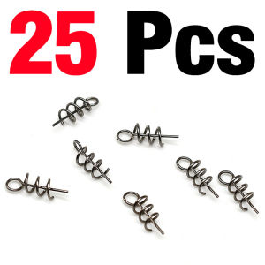 25Pcs/50Pcs Stainless Steel Spring Lock Soft Lure Baits Hook Pin Spring Fixed Lock Outdoor Fishing Soft Worm Tools