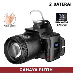 Power Shop Senter Kepala LED Laser Zoom Rotary 2 Baterai 5000mAh 50w 6 Mode Waterproof IPX6 ZXT-U8